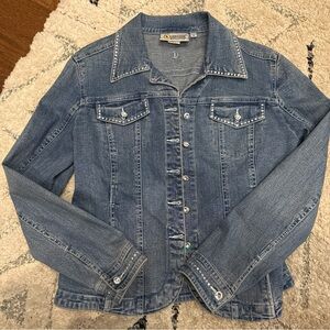 Christine Alexander Studded Blue Jean Jacket Medium